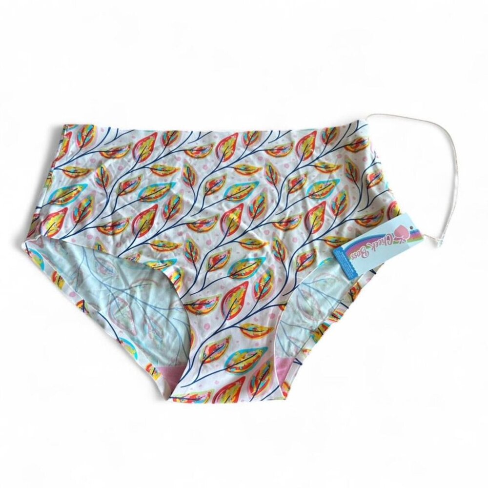 Cheek Boss High Waisted Seamless Undies Size XL Rainbow Leaf NWT